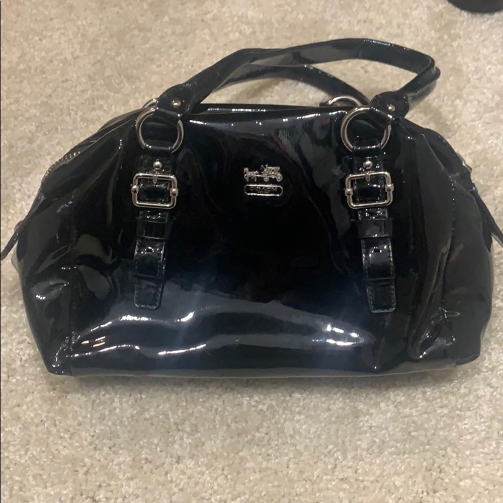 Coach black shiny purse